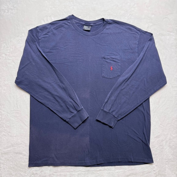 Polo Ralph Lauren Other - Vintage Polo Ralph Lauren Mens Long Sleeve T Shirt Blue‎ XL Cotton Made USA
